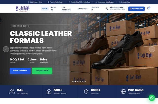 Left Right Footwear — leftrightfootwear.in website preview